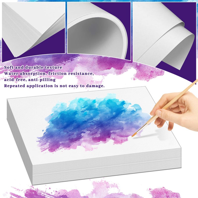 Newbested 100Sheets Newbested White Watercolor Paper Cold Press Cut Bulk Pack for Beginning Artists or Students. (10 x 7 Inch) - Image 3